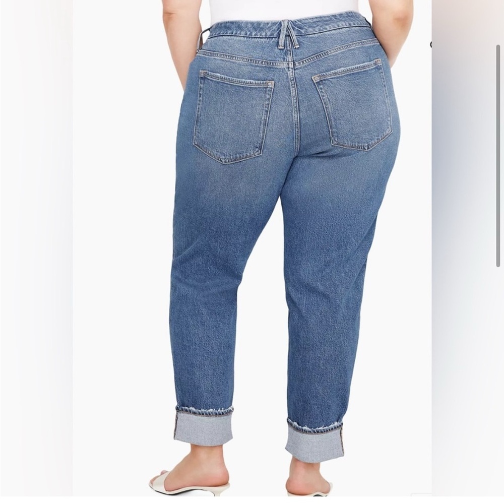 Good American The Weekender Cuffed Jeans High Waist Medium Wash Plus Size 18